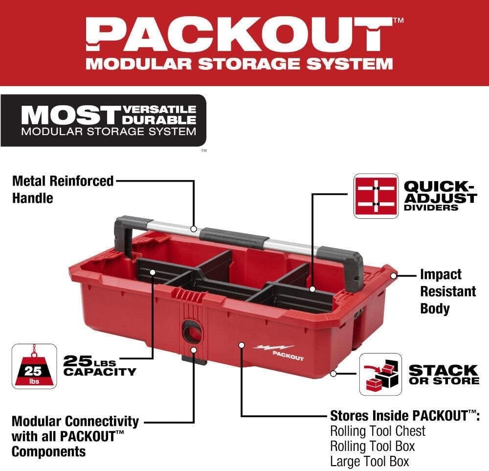 ถาดเครื่องมือ พร้อมหูหิ้ว MILWAUKEE 48-22-8045 PACKOUT™ Tool Tray