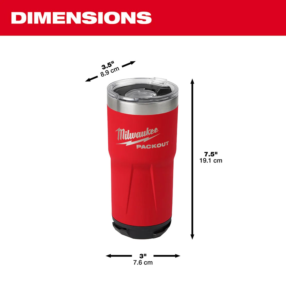 แก้วเก็บความเย็น PACKOUT™ MILWAUKEE 48-22-8392R ขนาด 20 ออนซ์