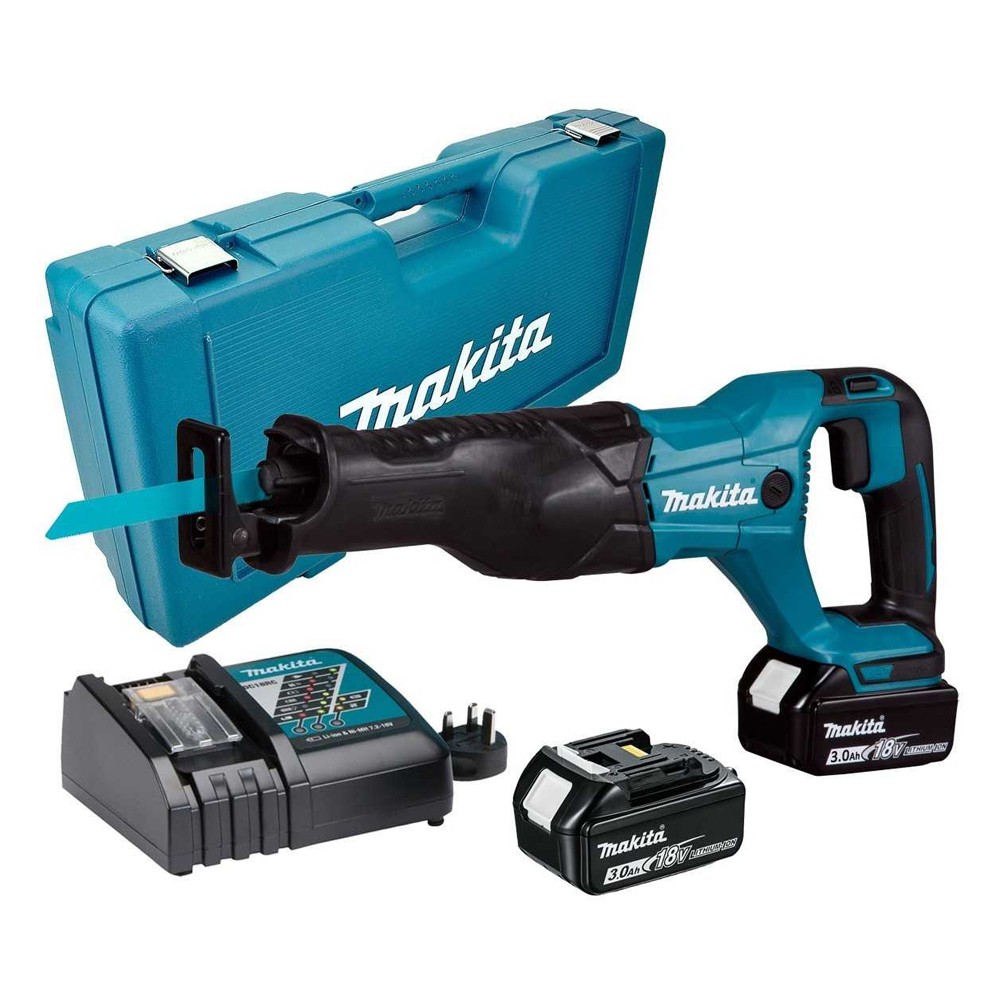 ชุดเลื่อยชักไร้สาย MAKITA djr186rfe 18V. ความยาวช่วงชัก 1/2 นิ้ว + แบตเตอรี่ - แท่นชาร์จ