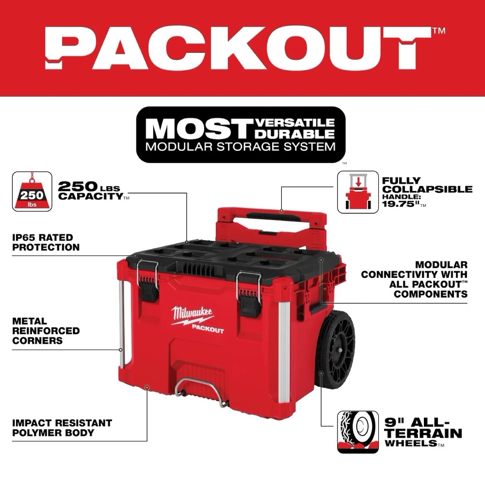 กล่องเครื่องมือ MILWAUKEE 48-22-8427 PACKOUT™ Rolling Tool Box
