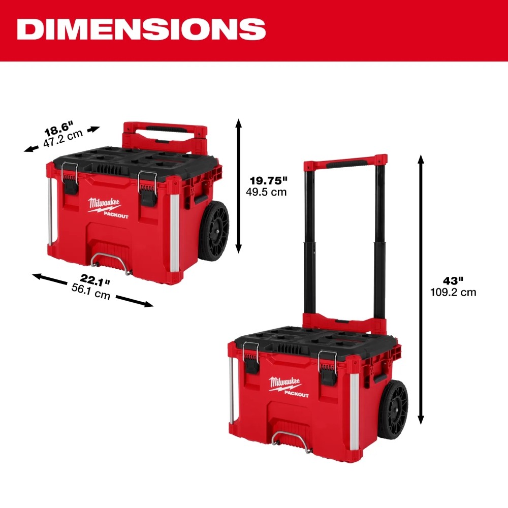 กล่องเครื่องมือ MILWAUKEE 48-22-8427 PACKOUT™ Rolling Tool Box