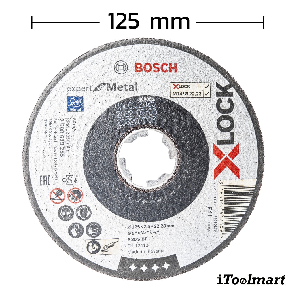 ใบตัดเหล็ก 5 นิ้ว BOSCH PRO Metal ระบบ X LOCK 125 x 2 5 x 22 23 มม 