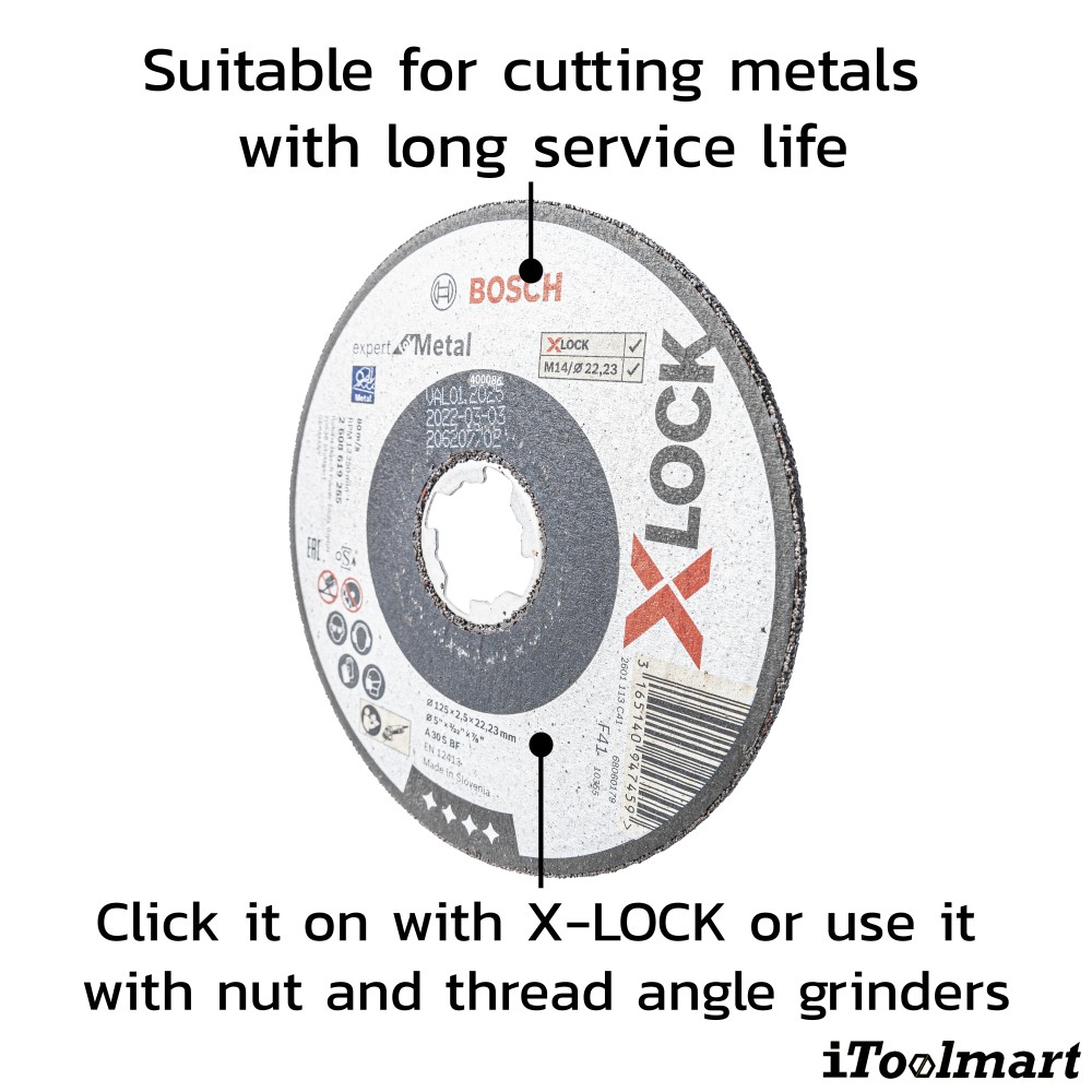 ใบตัดเหล็ก 5 นิ้ว BOSCH PRO Metal ระบบ X LOCK 125 x 2 5 x 22 23 มม 