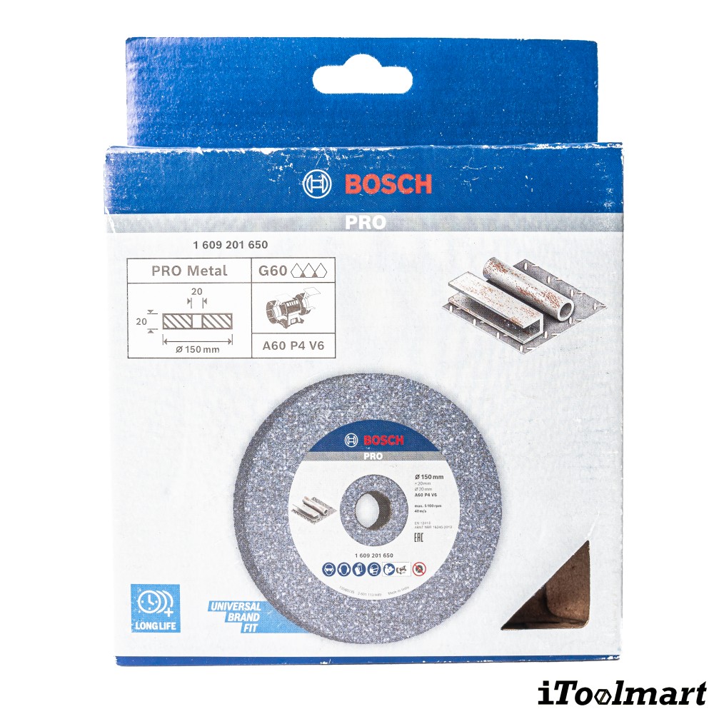 ใบเจียร 6 นิ้ว BOSCH  A60 ขนาด 150 มม 