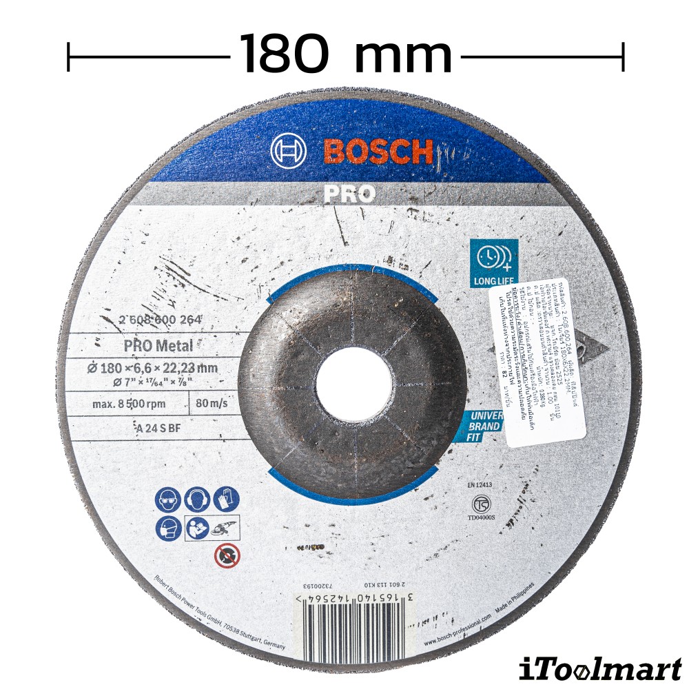 ใบเจียร BOSCH ขนาด 7 นิ้ว 180x6x22 2 mm 