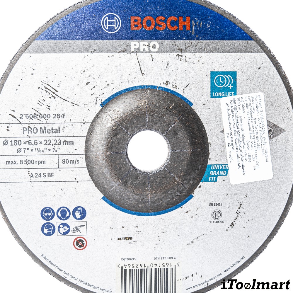 ใบเจียร BOSCH ขนาด 7 นิ้ว 180x6x22 2 mm 