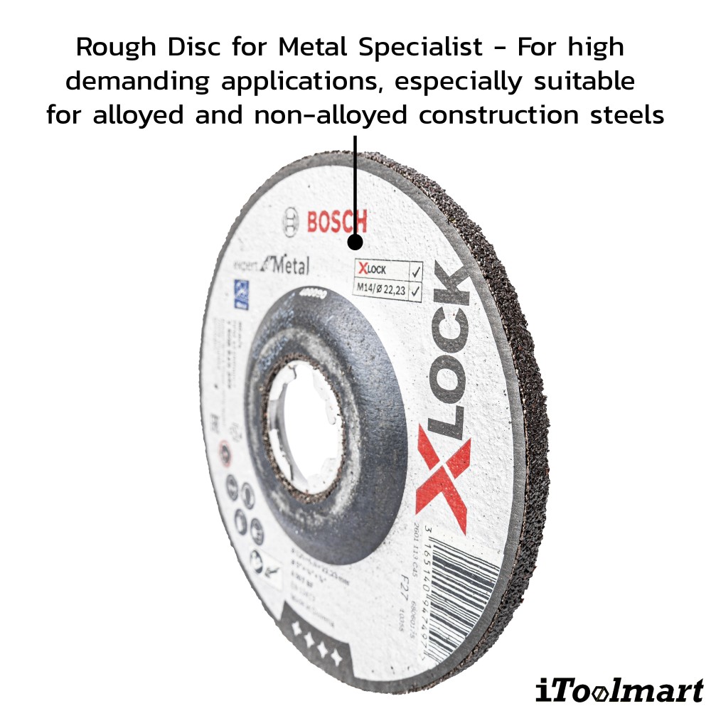 ใบเจียรเหล็ก 5 นิ้ว BOSCH Expert for Metal ระบบ X LOCK 125 x 6 x 22 23 มม 