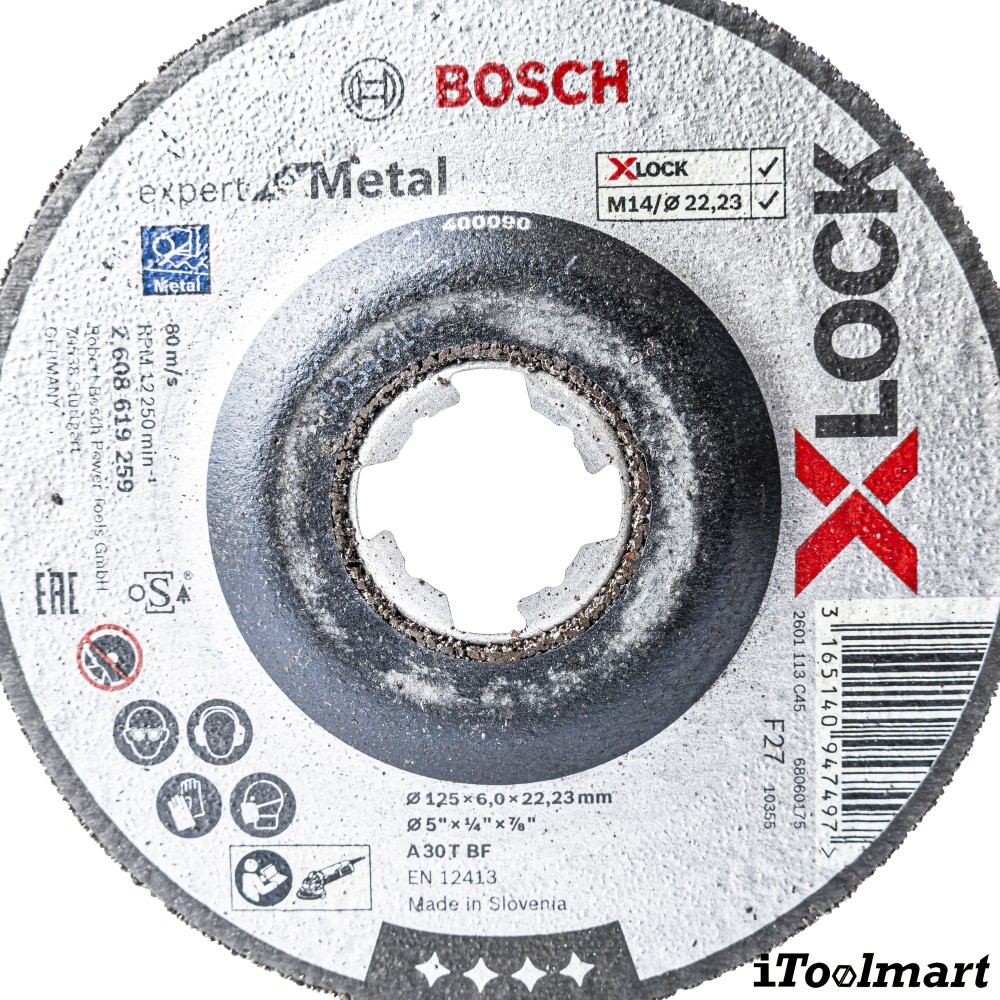 ใบเจียรเหล็ก 5 นิ้ว BOSCH Expert for Metal ระบบ X LOCK 125 x 6 x 22 23 มม 