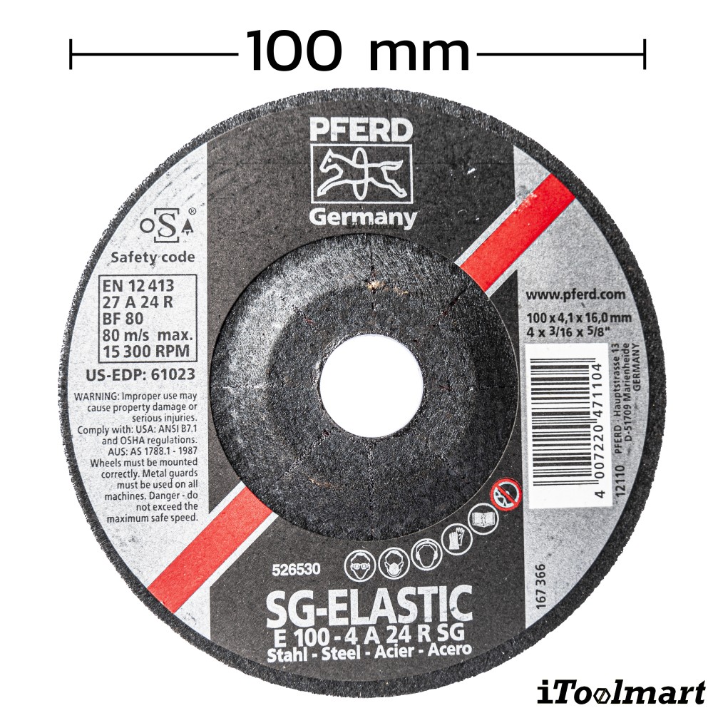 ใบเจียร์ PFERD E100 4A 24R SG S ขนาด 4 นิ้ว 