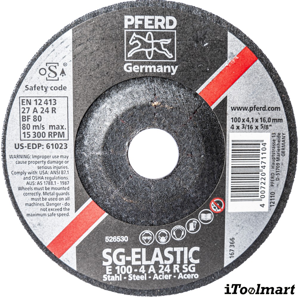 ใบเจียร์ PFERD E100 4A 24R SG S ขนาด 4 นิ้ว 