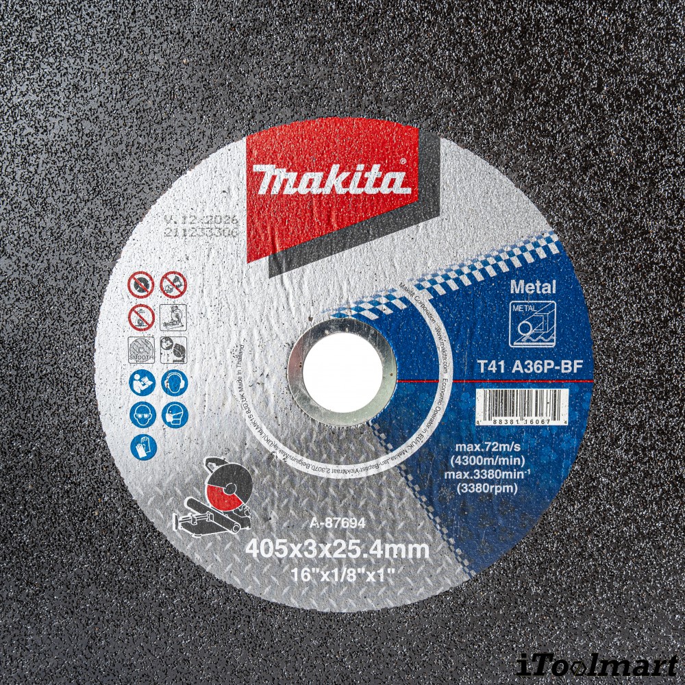 ใบตัดเหล็ก MAKITA ขนาด 16 นิ้ว หนา 3 มิลบาง รุ่น A 87694