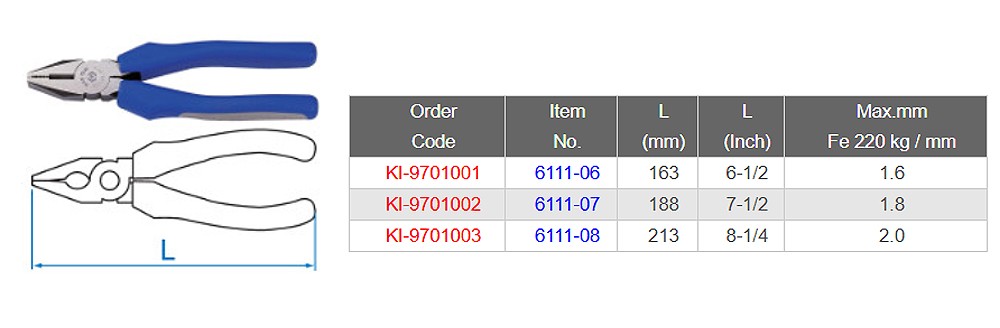 คีมคีมปากจิ้งจก KINGTONY 611 06 ความยาว 163 มม 