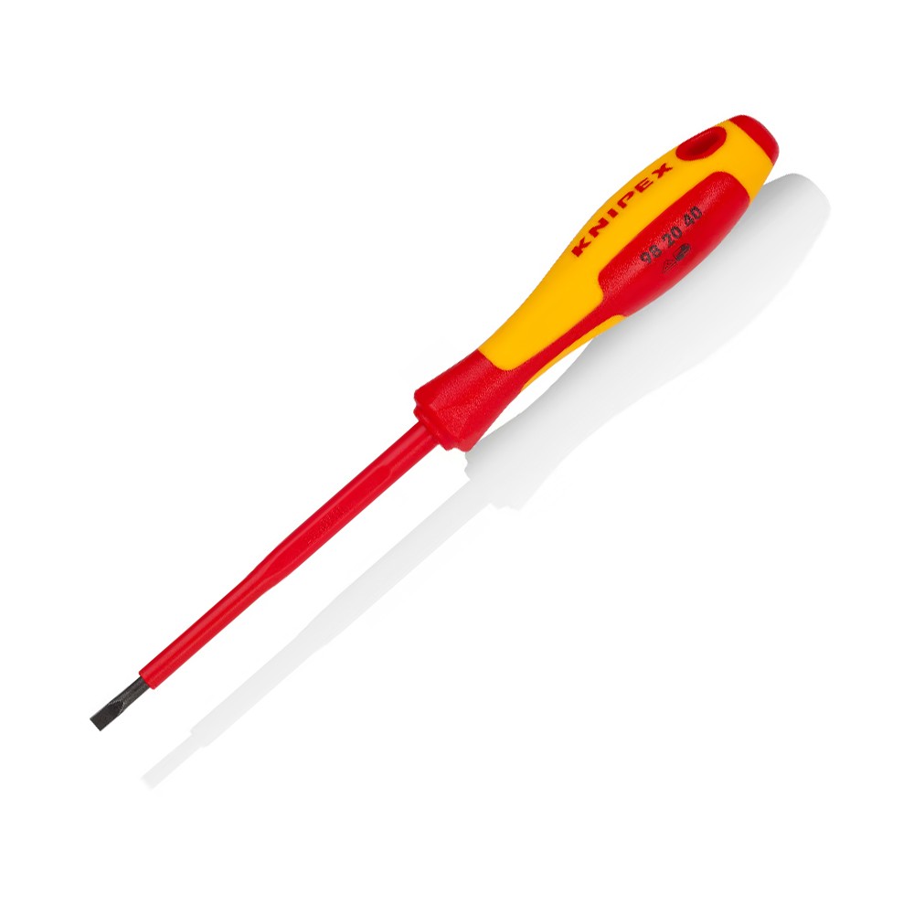 ไขควงปากแบน KNIPEX 98 20 40 สำหรับสกรูช่อง ความยาว 202 มม 