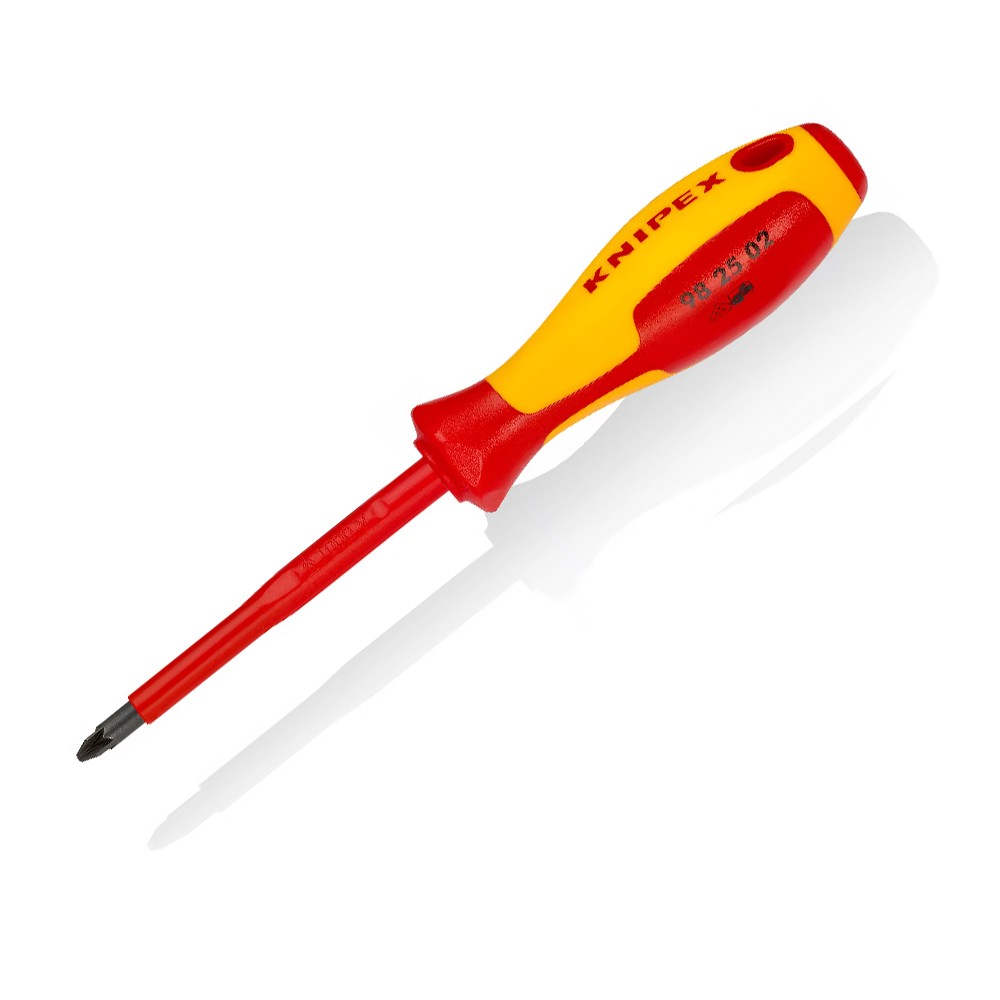 ไขควงปากแฉก  VDE หุ้มฉนวน KNIPEX Pozidriv 98 25 02 ขนาด 212 mm 