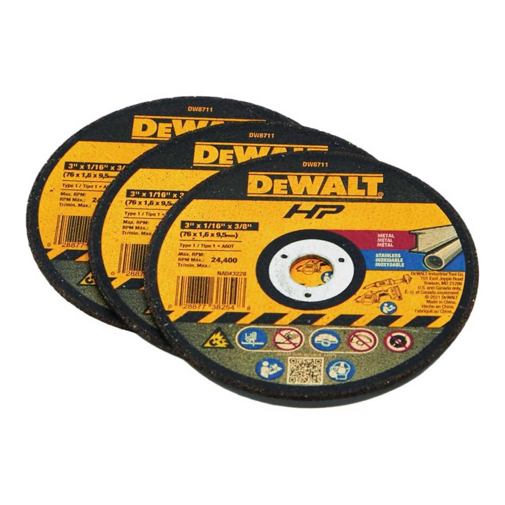 ใบตัดเหล็ก DEWALT DW8711P3 ขนาด 3 นิ้ว  3 ใบ แพ็ค 