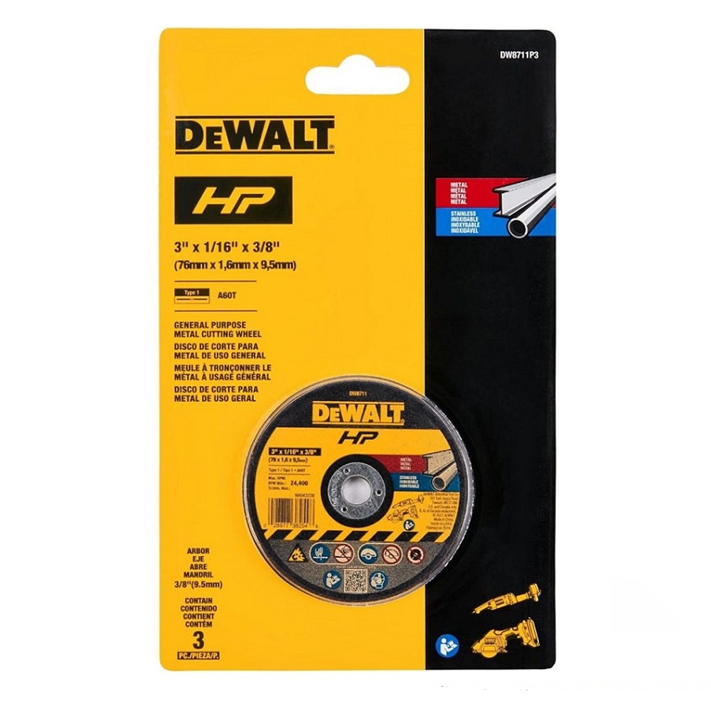 ใบตัดเหล็ก DEWALT DW8711P3 ขนาด 3 นิ้ว  3 ใบ แพ็ค 