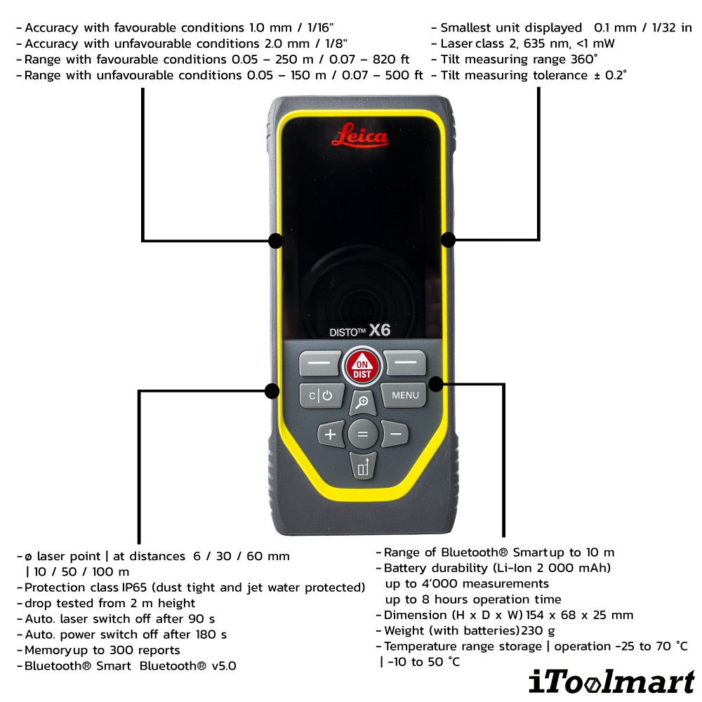 เครื่องวัดระยะ Leica DISTO X6