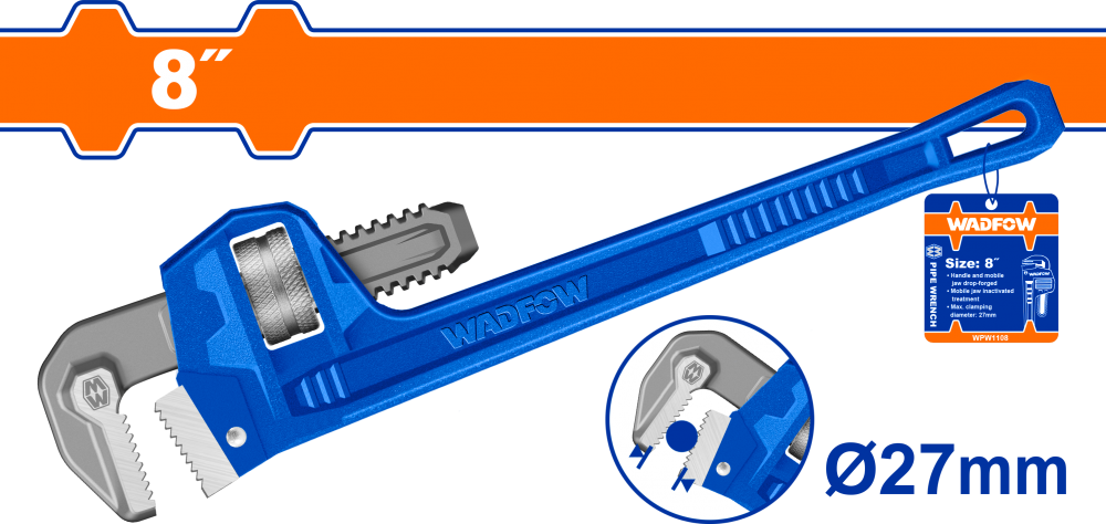 ประแจจับท่อ ขาเดี่ยว 8  WADFOW WPW1108