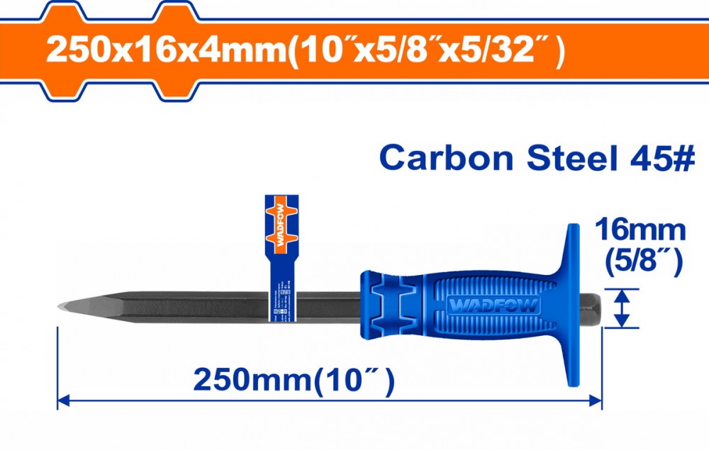 เหล็กสกัด ปากแหลม WADFOW WCC1303 10 นิ้ว Carbon Steel 