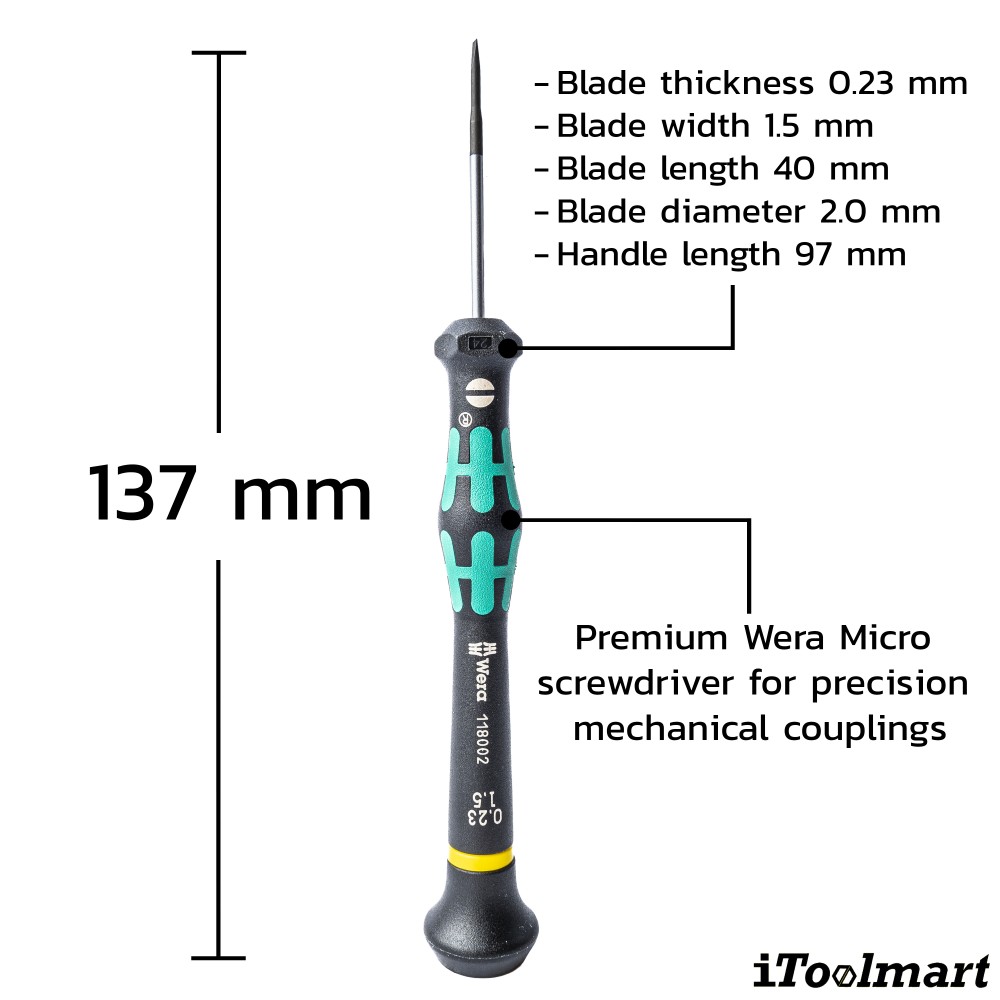 ไขควงปากแบน Wera Screwdriver 2035 05118002001 ขนาด 0 23x1 5x40  mm