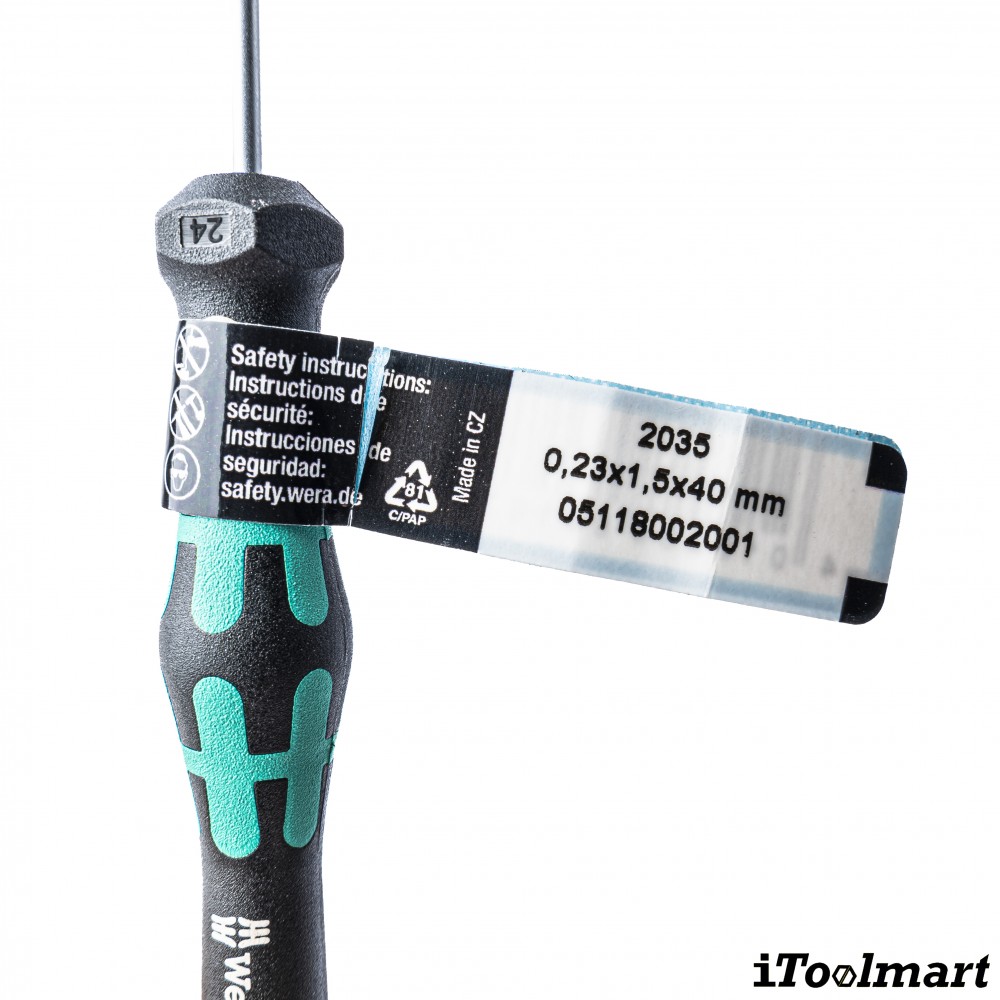 ไขควงปากแบน Wera Screwdriver 2035 05118002001 ขนาด 0 23x1 5x40  mm