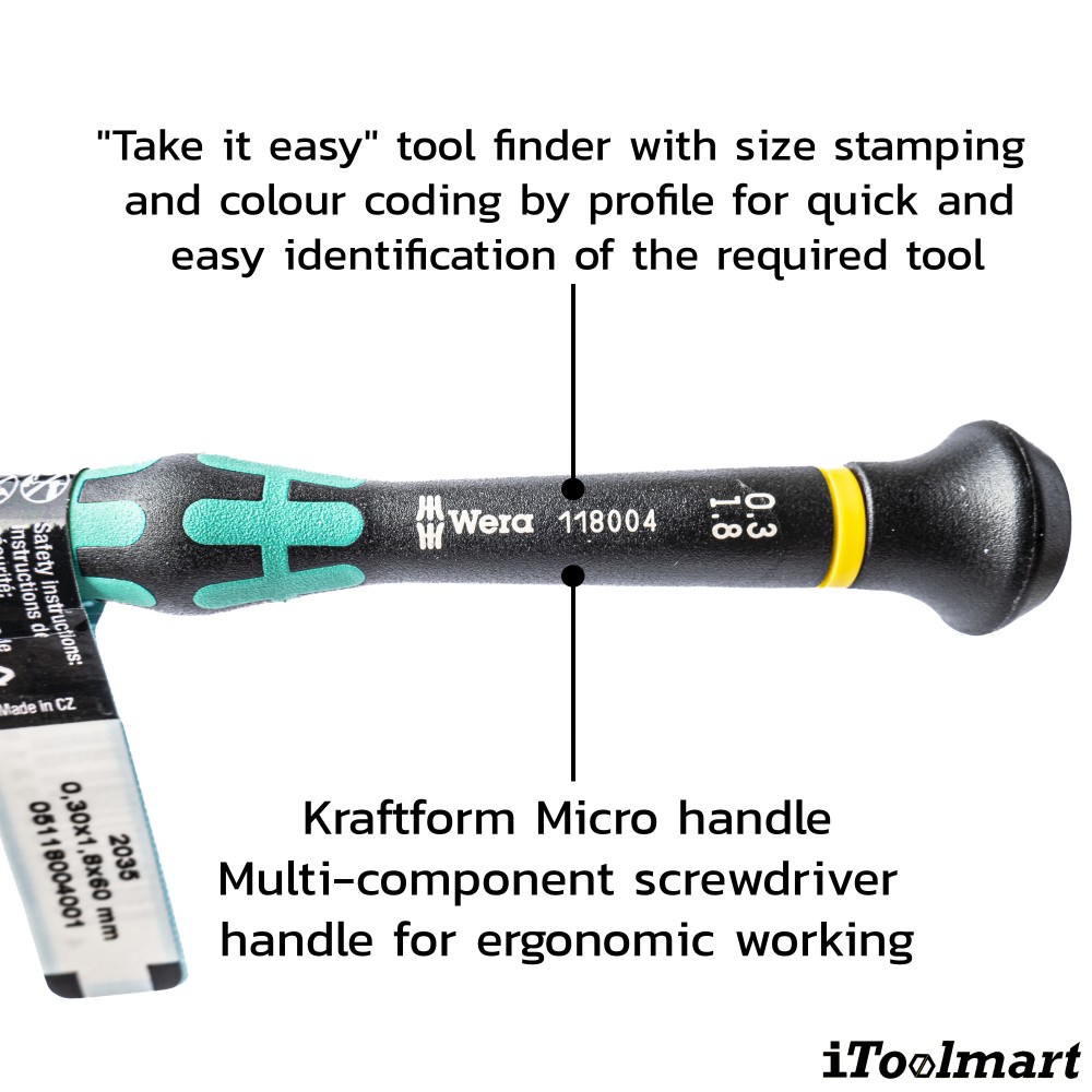 ไขควงปากแบน Wera Screwdriver 2035 05118004001 ขนาด 0 30x1 8x60  mm