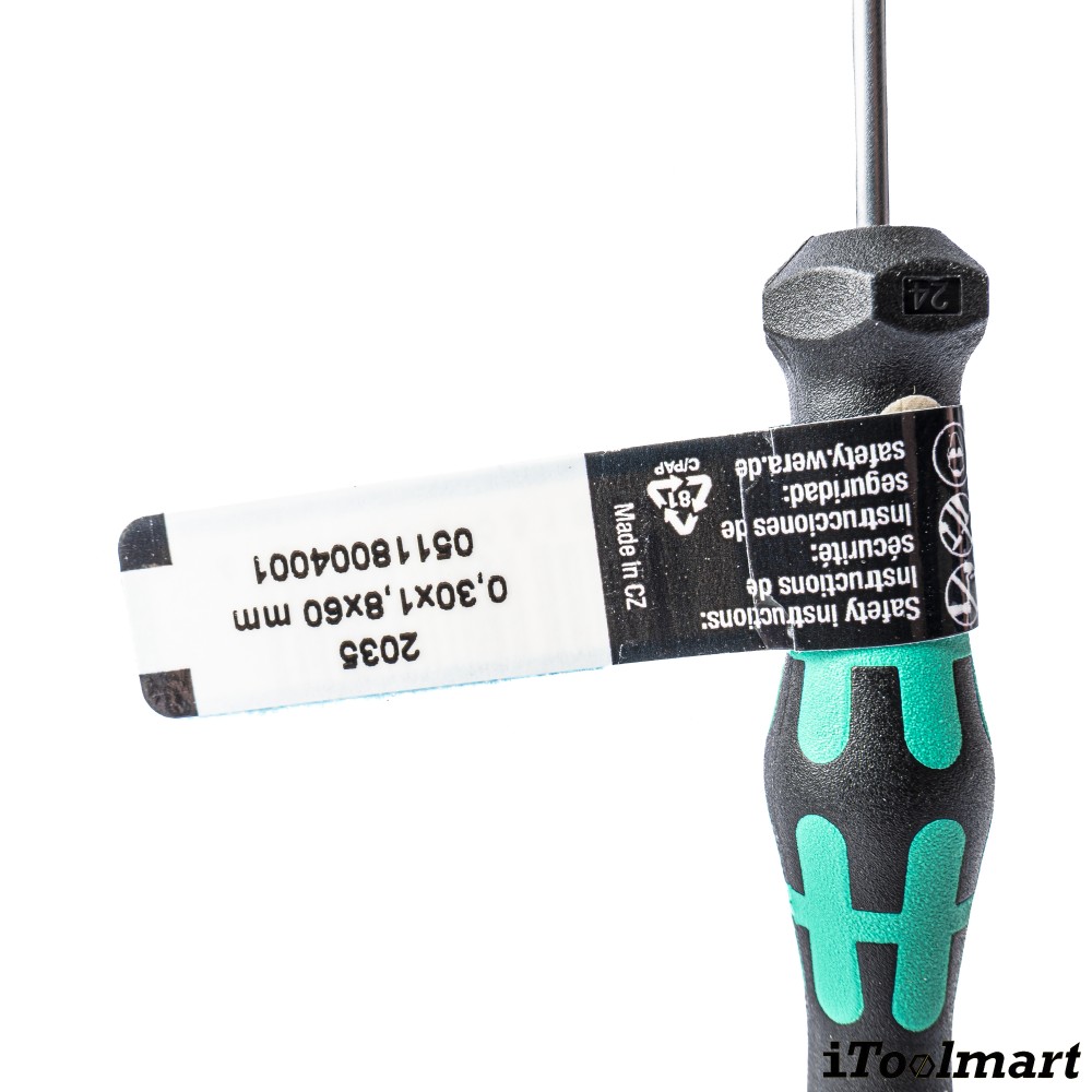 ไขควงปากแบน Wera Screwdriver 2035 05118004001 ขนาด 0 30x1 8x60  mm
