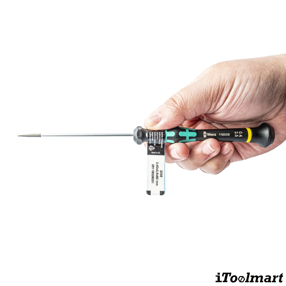 ไขควงปากแบน Wera Screwdriver 2035 05118008001 ขนาด 0 40 x 2 5 x 80  mm