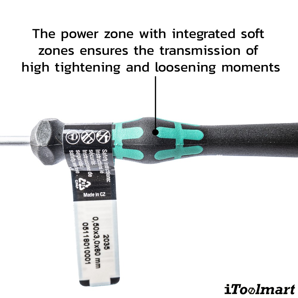 ไขควงปากแบน Wera Screwdriver 2035 05118010001 ขนาด 0 50 x 3 0 x 80  mm