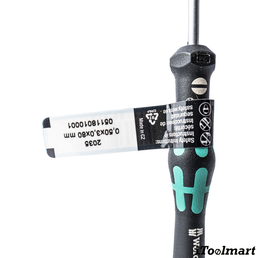 ไขควงปากแบน Wera Screwdriver 2035 05118010001 ขนาด 0 50 x 3 0 x 80  mm