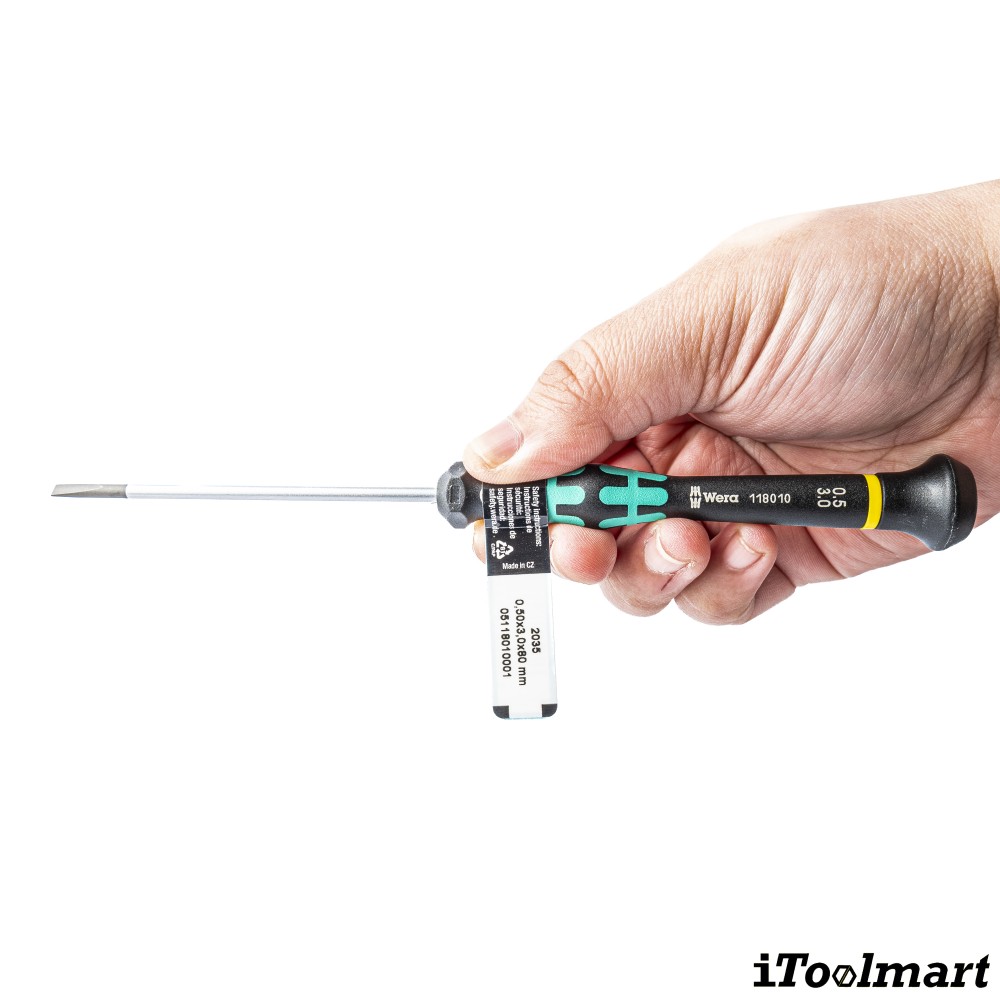 ไขควงปากแบน Wera Screwdriver 2035 05118010001 ขนาด 0 50 x 3 0 x 80  mm