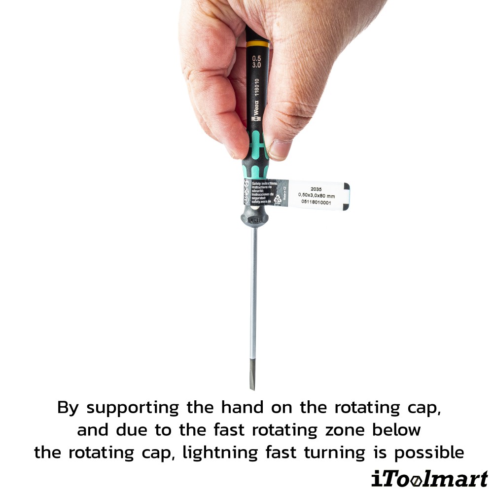 ไขควงปากแบน Wera Screwdriver 2035 05118010001 ขนาด 0 50 x 3 0 x 80  mm