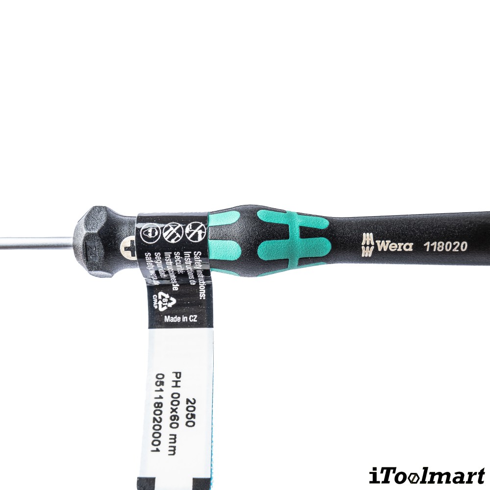 ไขควงปากแฉก Wera 05118020001 Screwdriver 2050 ขนาด PH 00 x 60 mm