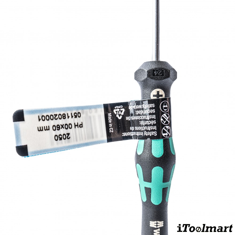 ไขควงปากแฉก Wera 05118020001 Screwdriver 2050 ขนาด PH 00 x 60 mm