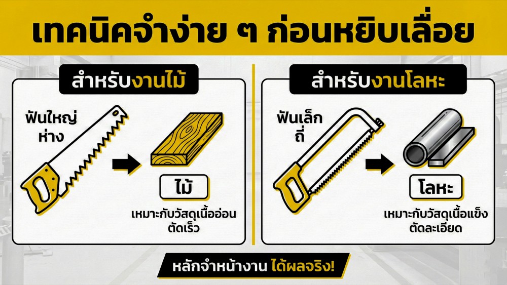 เลื่อยมือ สำหรับงานไม้ กับงานโลหะ ดูยังไงไม่ให้หยิบผิด เลื่อยมือ สำหรับงานไม้ กับงานโลหะ ดูยังไงไม่ให้หยิบผิด