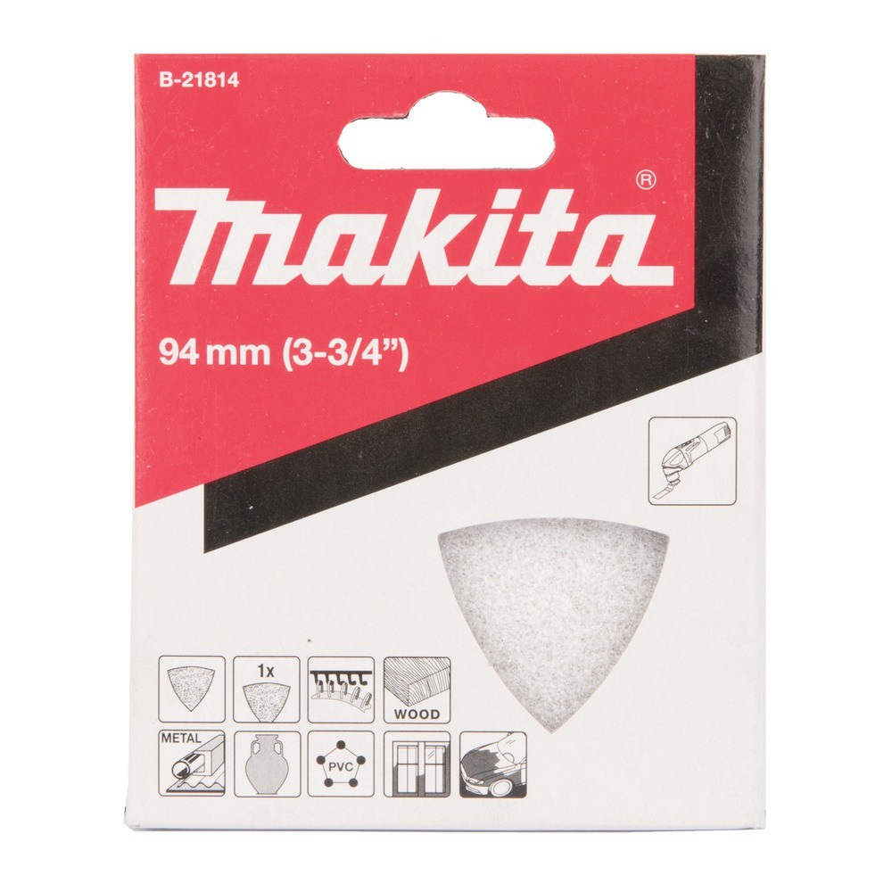 แผ่นใยขัดเดลต้าแบบไม่ทอ Makita B 21814 สำหรับขจัดสนิมและคราบไม้  10 แผ่น ชุด 
