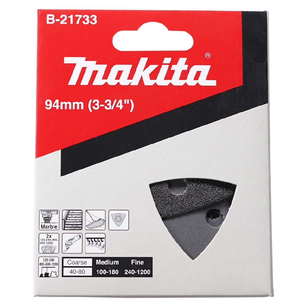 กระดาษทรายเดลต้า สีดำ สำหรับหินและกระจก Makita B 21733  10 แผ่น ชุด 
