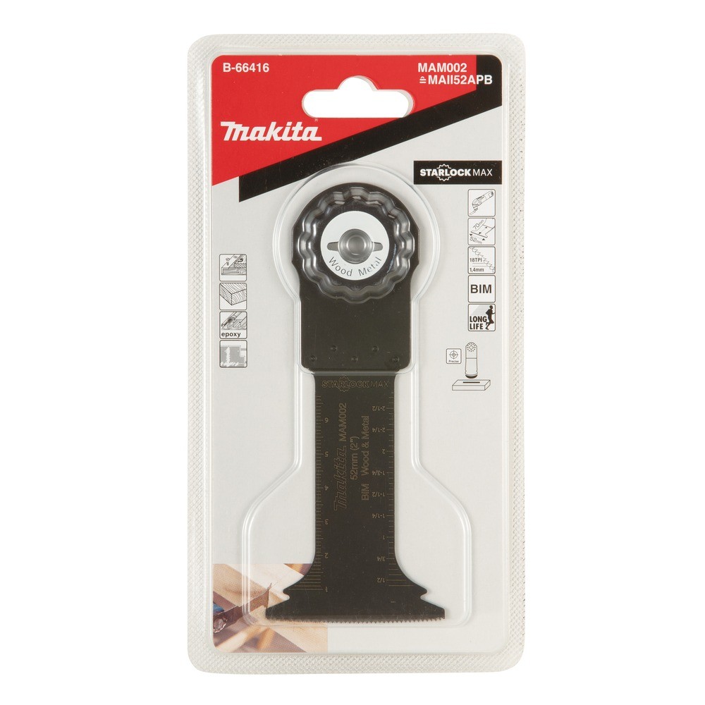 ใบเลื่อยตัดจ้วงทรงโค้ง Starlock Max Makita B 66416 ขนาด 52×70 มม  รหัส MAM002 