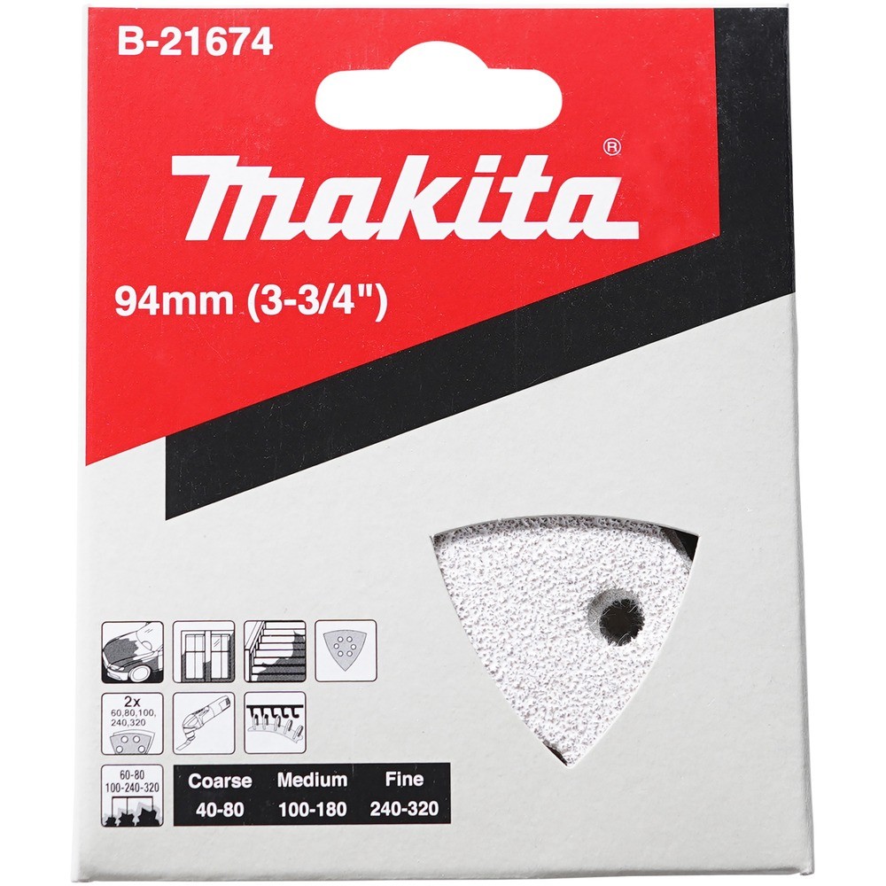 กระดาษทรายเดลต้า สีขาว สำหรับงานสี Makita B 21674  10 แผ่น ชุด 