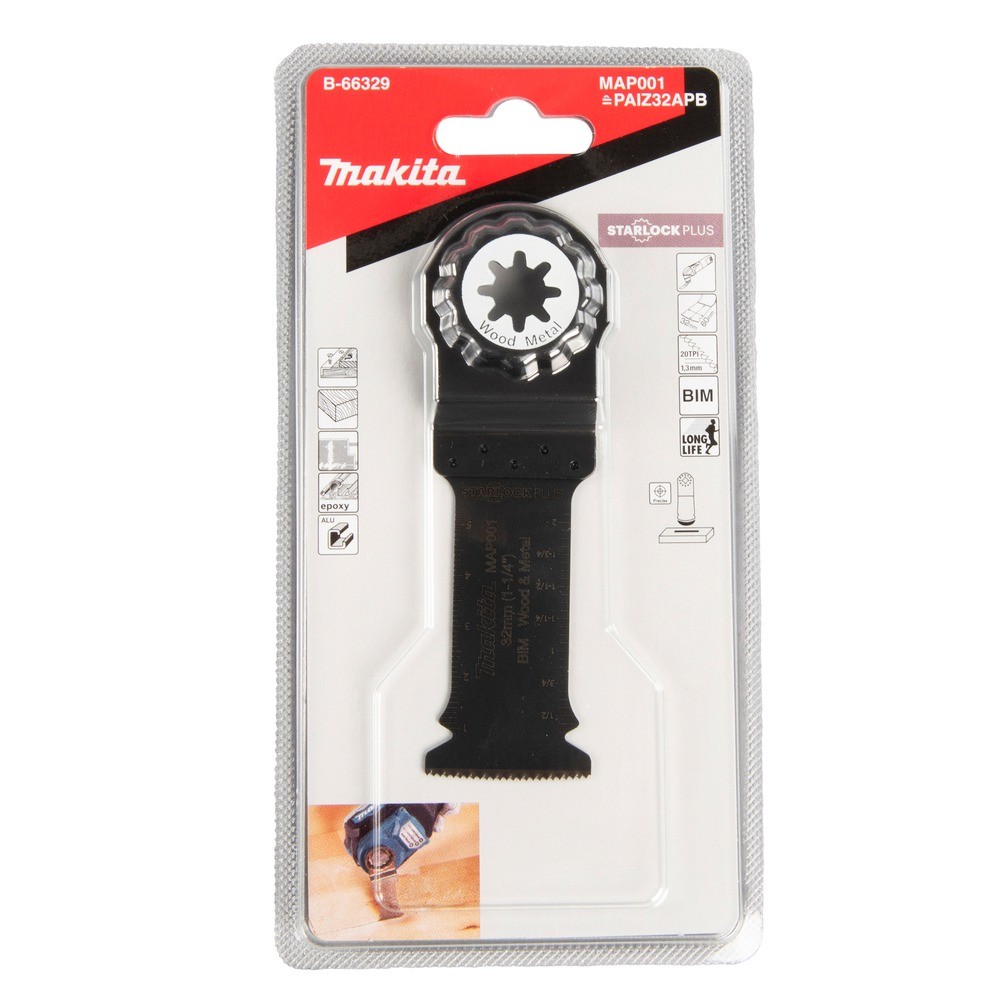 ใบเลื่อยตัดจ้วง Starlock Plus Makita B 66329 ขนาด 32×60 มม  รหัส MAP001 
