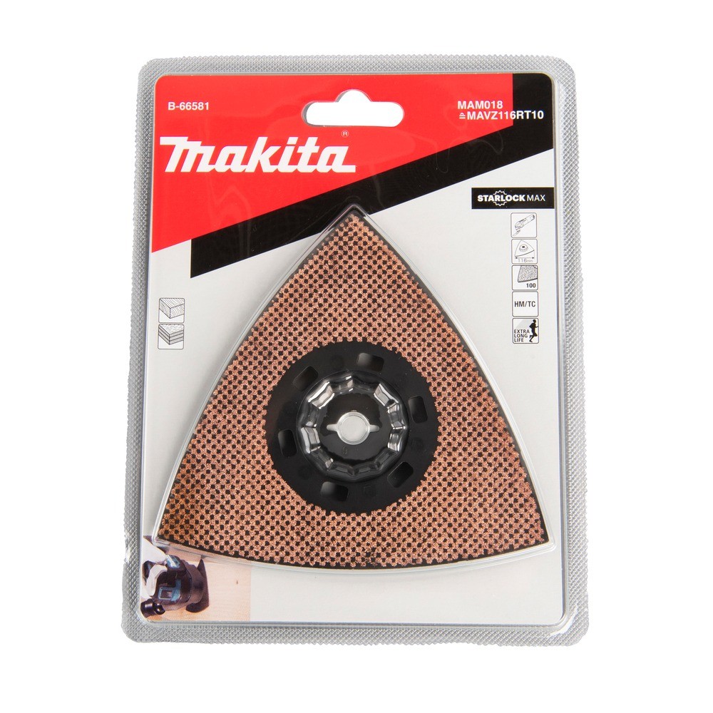 แผ่นขัดคาร์ไบด์ Starlock Max สำหรับไม้ Makita B 66581 ขนาด 116 มม  เบอร์ 100 รหัส MAM018
