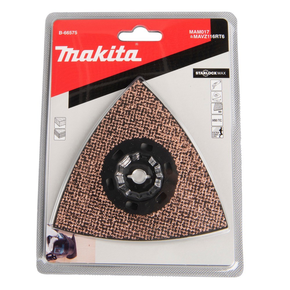 แผ่นขัดคาร์ไบด์ Starlock Max สำหรับไม้ Makita B 66575 ขนาด 116 มม  เบอร์ 60 รหัส MAM017
