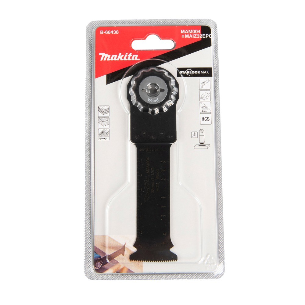 ใบเลื่อยตัดจ้วง Starlock Max Makita B 66438 ขนาด 32×80 มม  รหัส MAM004 สำหรับไม้