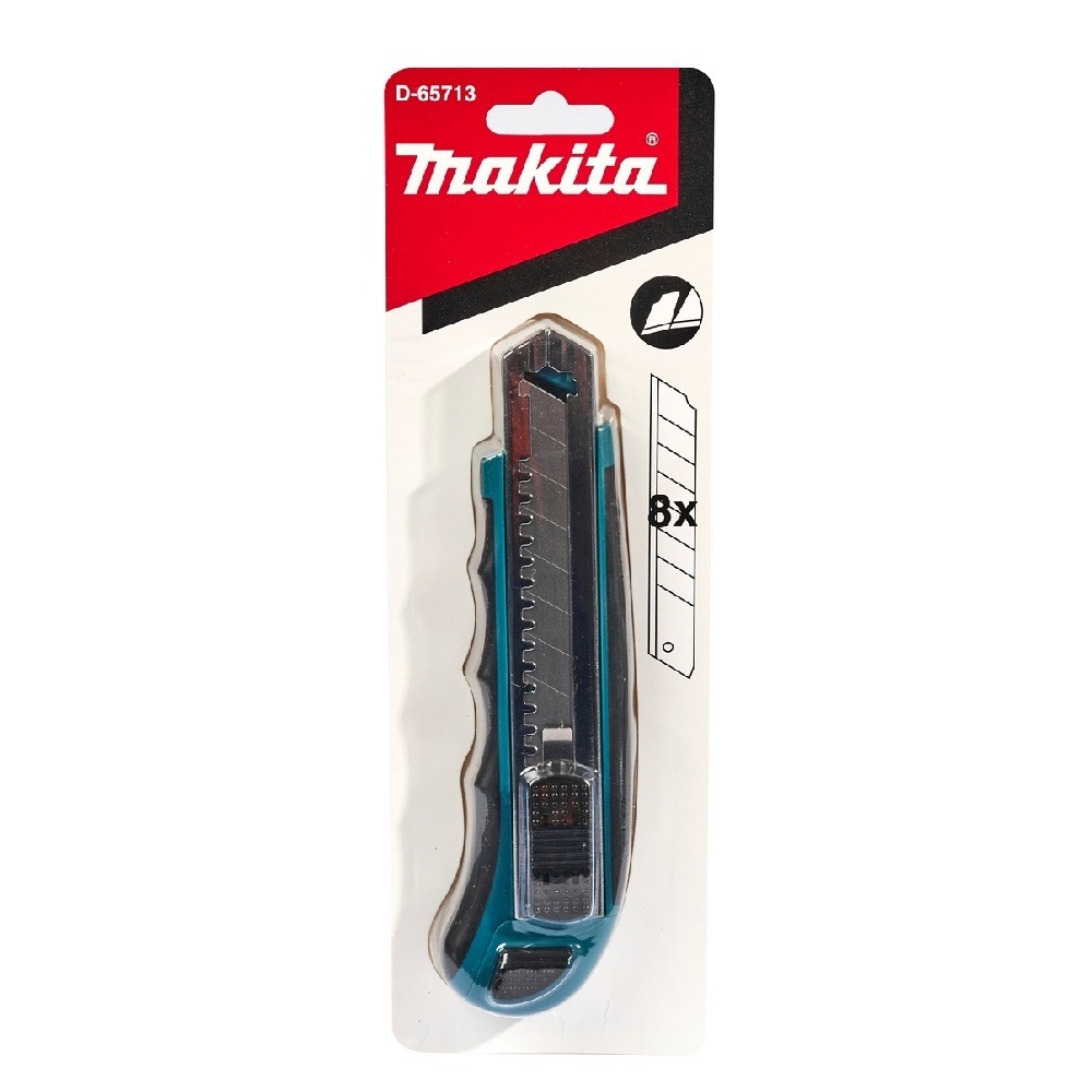 มีดคัตเตอร์ Makita D 65713 พร้อมใบมีดสำรอง 7 ชิ้น สีฟ้า