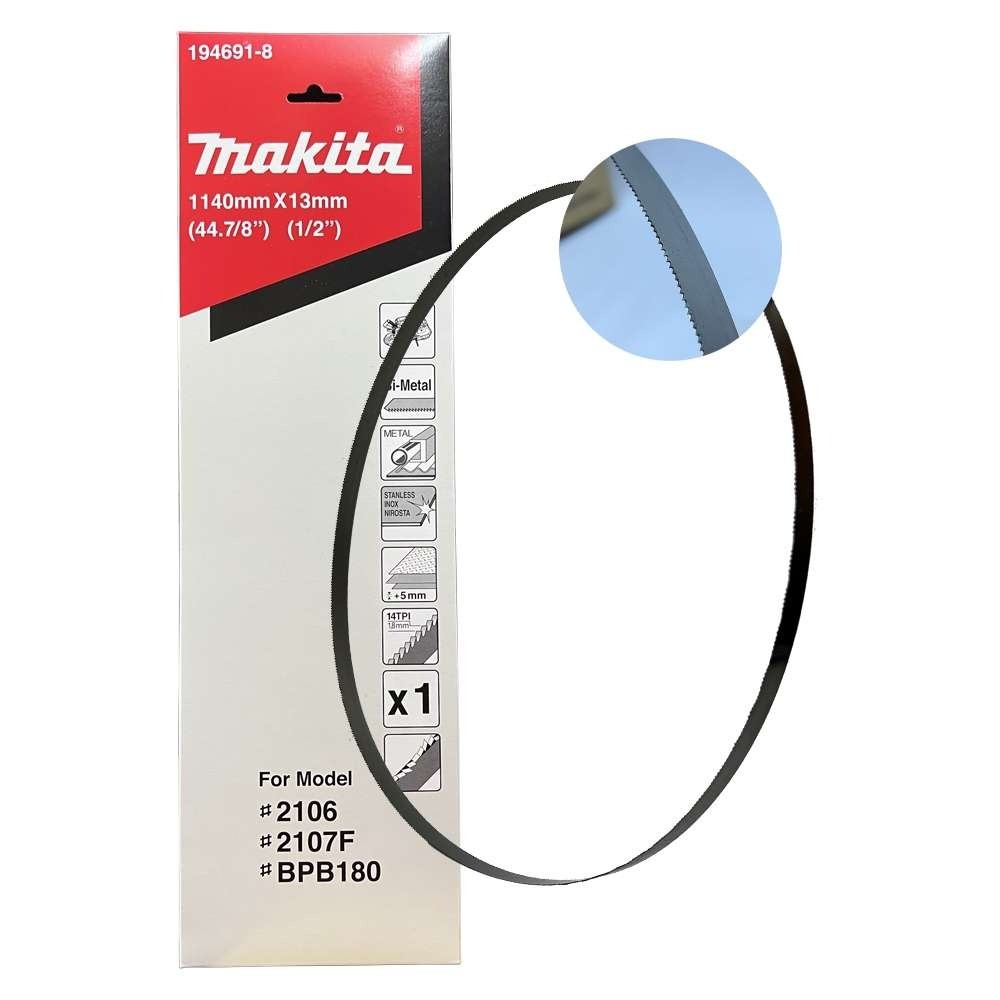 ใบเลื่อยสายพาน Makita 194691 8 ขนาด 14 TPI Bi Metal สำหรับรุ่น DPB181 