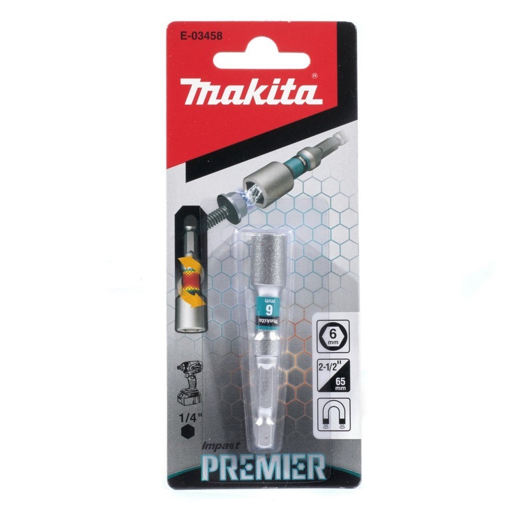 บล็อกแม่เหล็กขันน็อต Makita E 03458 Impact Premier Torsion ขนาด H6×65 มม 