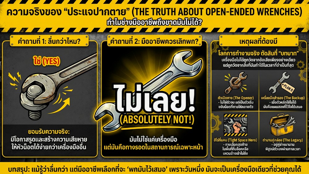 ทำไมช่างมืออาชีพยังพก ประแจปากตาย ทั้งที่รู้ว่ามันลื่นกว่า