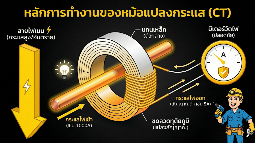 รู้จัก หม้อแปลงกระแส CT หัวใจสำคัญของระบบไฟฟ้าโรงงาน ตั้งแต่หลักการยันวิธีต่อสาย