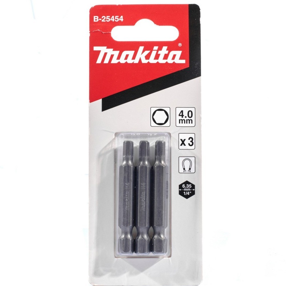 ชุดดอกไขควงหกเหลี่ยม Makita B 25454 ขนาด H4 0×50 มม  E Form  3 ชิ้น ชุด 