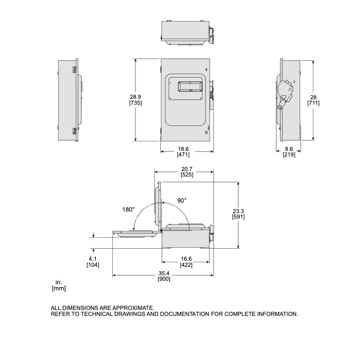 ตู้สแควร์ดี เซฟตี้สวิตช์ SCHNEIDER VHU364 แบบไม่มีฟิวส์ Type 1 200A 600V